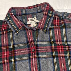 L.L. Bean Women's Royal Stewart Plaid Flannel Shirt - Size Medium, Relaxed Fit